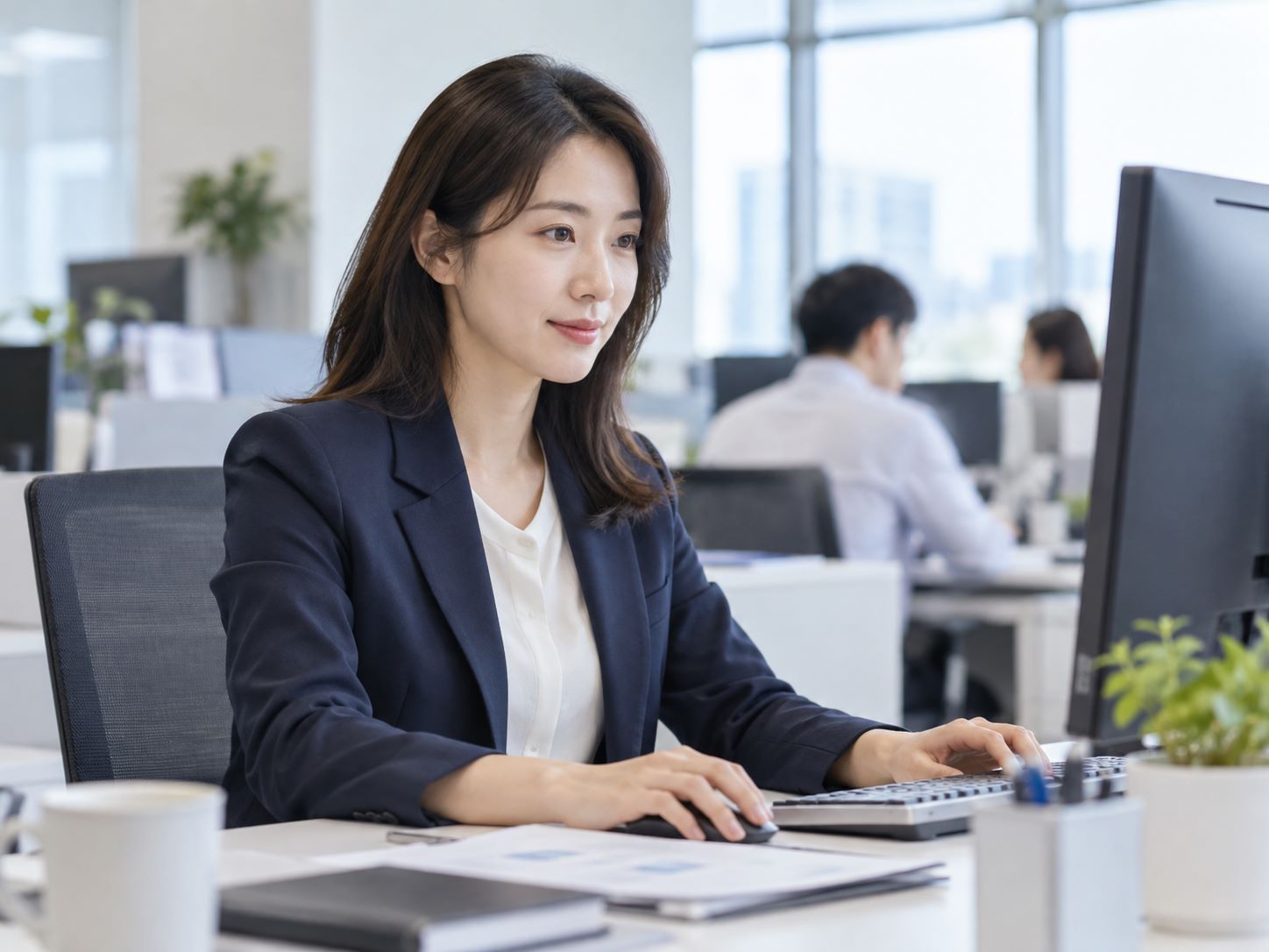 다수의 지원자를 체계적으로 검토하는 채용 담당자